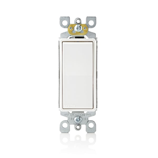 Leviton 15 amps Single Pole Antimicrobial Treated Rocker AC Quiet Switch White 5 pk